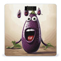 Cartoon Eggplant Bathroom Scale for Body Weight Bathroom Digital Electronic Weighing Scale with Back Lit LED Display Sturdy Tempered Glass Weight Watchers Scales 400lb