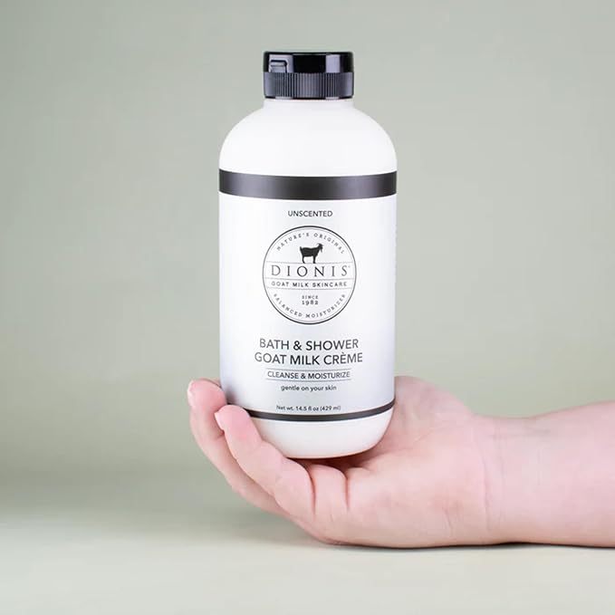 Dionis Goat Milk Bath Soap &amp Liquid Shower Crème Unscented 14.5oz (Pack of 1)
