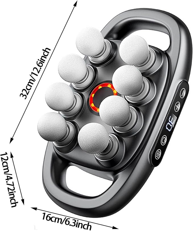 Relief Wave Pro 3 Deep Tissue Massage Gun with 16 Heads 30 Speed Levels Quiet Percussion Massager for Back Legs Waist Buttocks and Muscle Relief (White)
