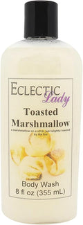 Eclectic Lady Liquid Pearl Body Wash - Toasted Marshmallow Scent 3-in-1 Use For Bubble Bath Hand Soap &amp Body Wash Phthalate-Free Toasted Marshmallow Fragrance Handcrafted in USA (8 oz)