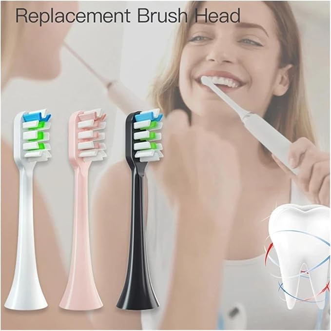 6PCSCompatible For Xiaomi SOOCAS X3 X5 X3U X1 V1 V2 Clean Brush Heads Replacement Head Bristle Sonic Electric Nozzles With Anti-dust Cap(6PCS Pink)