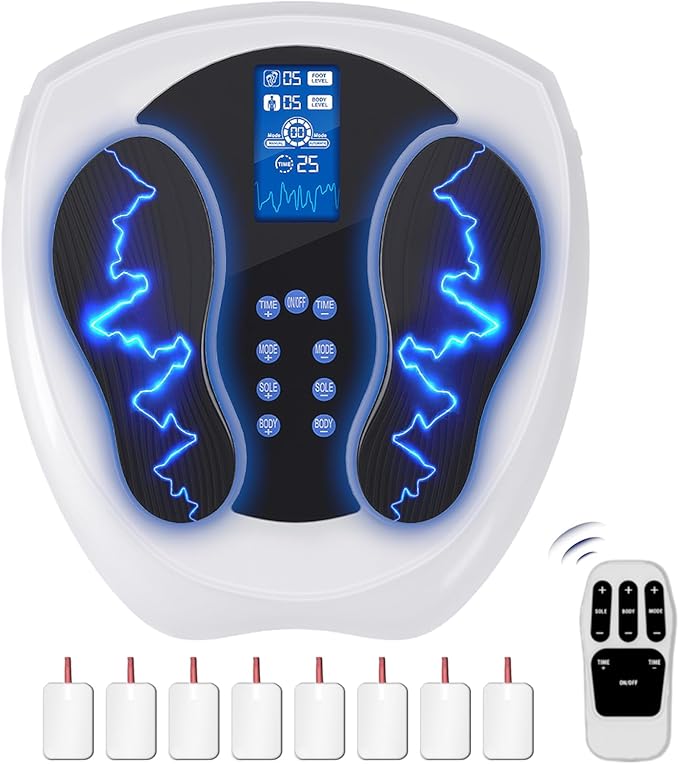 Neuropathy Pain Relief for Feet Massager Pro 3D EMS Foot Massager for Neuropathy 8 TENS Pads Electric Foot Health Nerve Muscle Stimulator Circulation for Plantar Fasciitis - FSA or HSA Approved