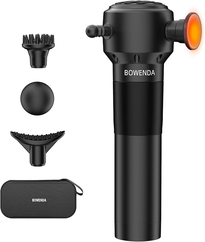 Deep Tissue Massage Gun with Heating 7000 RPM Handheld Vibrating Muscle Massager with 4 Speeds &amp 3 Heads Ideal Gift for Family &amp Sports Enthusiasts