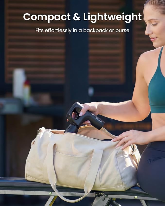 RENPHO Massage Gun with Heat &amp Cold Innovative Loop Design for Ease of Use Deep Tissue Back Massager FSA Eligible HSA 5 Speeds for Muscle Therapy Portable Travel Massager Gun with Carry Case