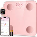 Ovutek Smart Scale for Body Weight Digital Bathroom Scale BMI Weighing Body Fat Scale Accurate Body Composition Scale Monitor for People's Health with Smartphone App Compact Size 400lb (Pink)