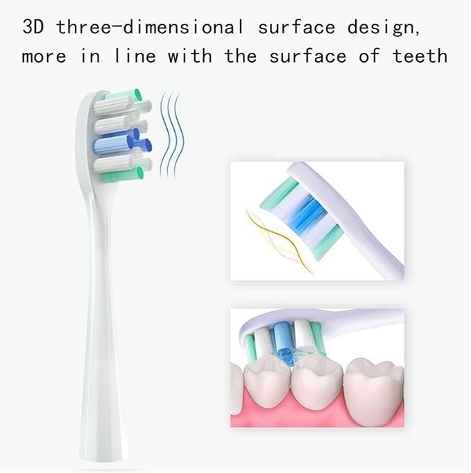 4 Pcs/Pack Replacement Brush Heads Compatible for usmile Toothbrush Head Deep Clean Type/Soft Bristle(Soft Bristle White)