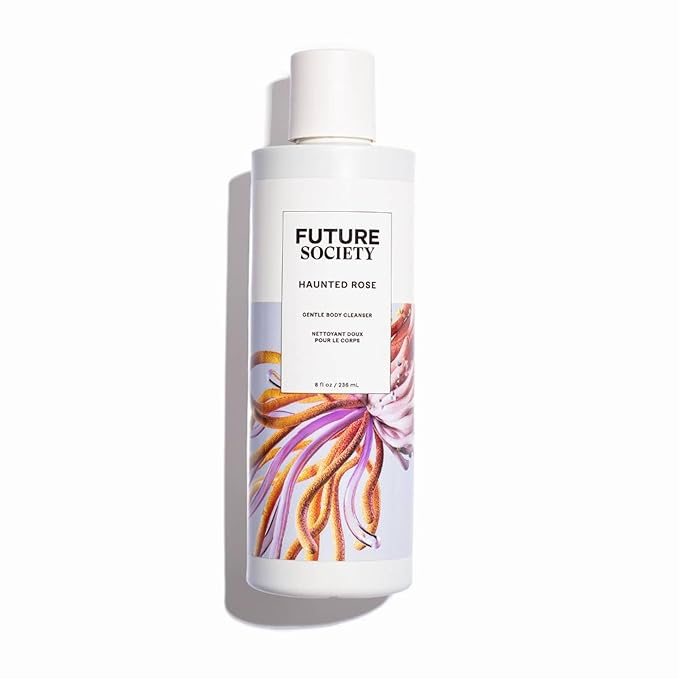 Future Society Haunted Rose Body Wash - Luxury Smoky Floral Scented Body Cleanser with Notes of Black Pepper Rose Amber &amp Sandalwood - Gentle Moisturizing Cleanser - Scented Shower Gel - 8oz