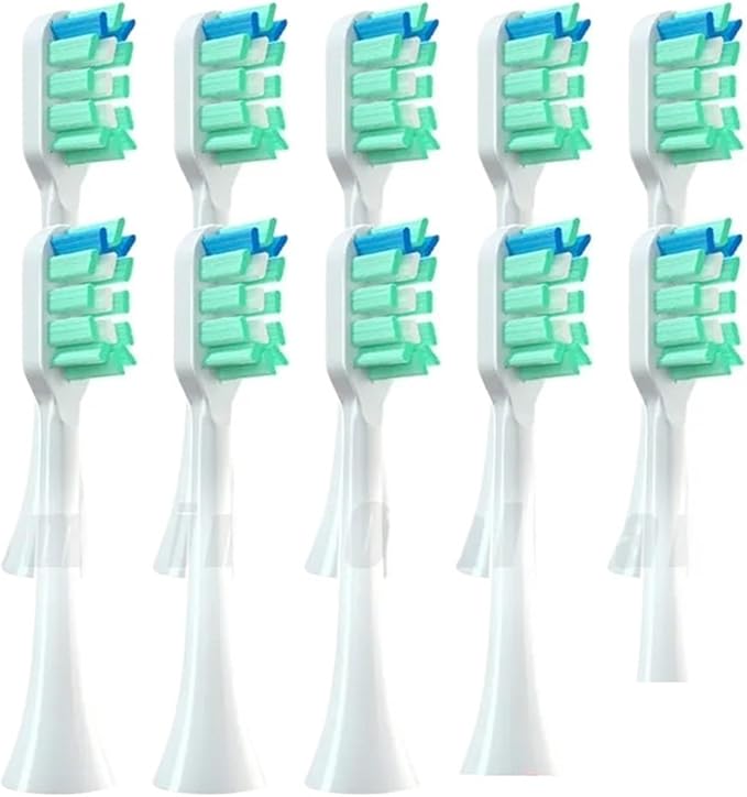 10 Pieces of Toothbrush Heads Compatible with APIYOO G7/P7/Y8/T9/T10/T6S/T7S/A7/SUP/MOLE Replacement Brush with Soft Bristles(10PCS White)