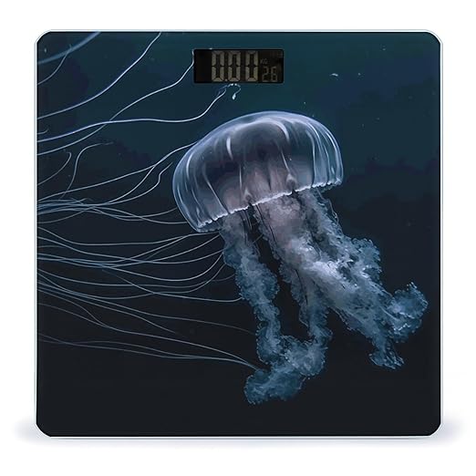 Jellyfish in Deep Ocean Smart Scale for Body Weight Accurate Bathroom Scale with LED Display Digital Weight Scales Weighing Machine High Precision Scales for Bath Home