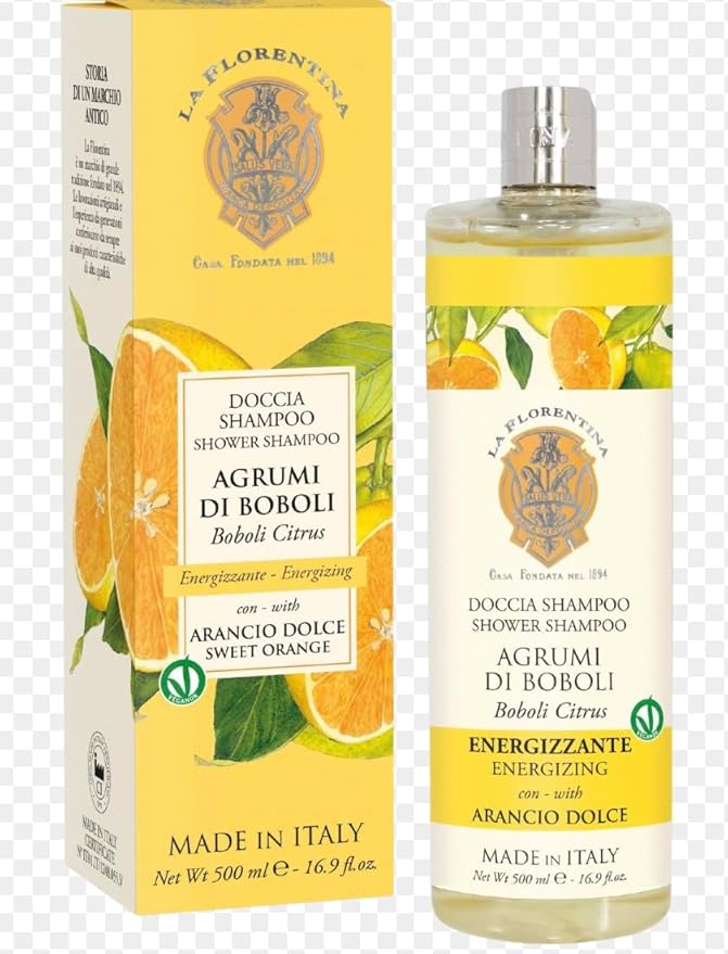 LA FLORENTINA Doccia Shampoo Shower Shampoo Agrumi di Boboli Citrus Energizing with Sweet Orange 500 ml 16.9 fl.oz. Made in Italy