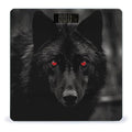 Black Red Eyed Wolf Bathroom Scale Automatic Power On/Off Body Scales LCD Backlight Display Square Digital Scale Rounded Corners Bathroom Scales for Home Bedrooms