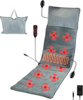Full Body Electric Massage Mat with Heat Vibration Back Massage Pad Cushion with Inflatable Head Pillow and Lumbar Pillow 10 Vibration Motors 3 Timers