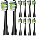 5 Pcs/10 Pcs Replacement Brush Heads Compatible for AquaSonic Black Series Vibe Pro Duo Electric Toothbrush(10 pcs BK)