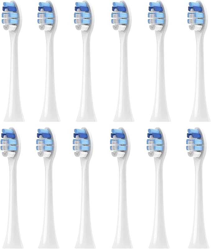 8-16pcs Toothbrush HeadsCompatible for with Protective Cover(12pcs White)
