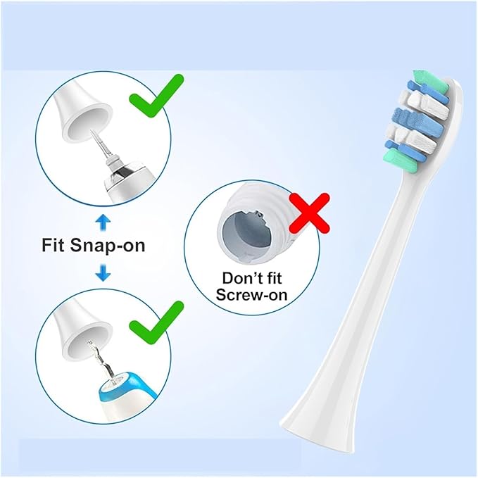 Compatible with Electric Toothbrush Replacement Heads Brush Head for 2100 4100 5100 6100 7300 9000(White-12 Pcs)