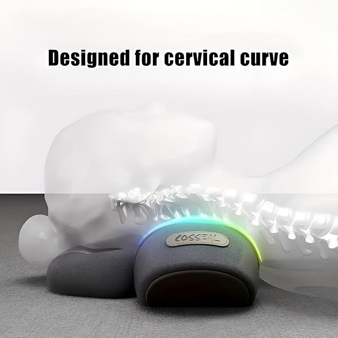3-in-1 Heated Neck Massage Pillow | Memory Foam Cervical Support | Relaxation Pillow for Home &amp Office (Black)