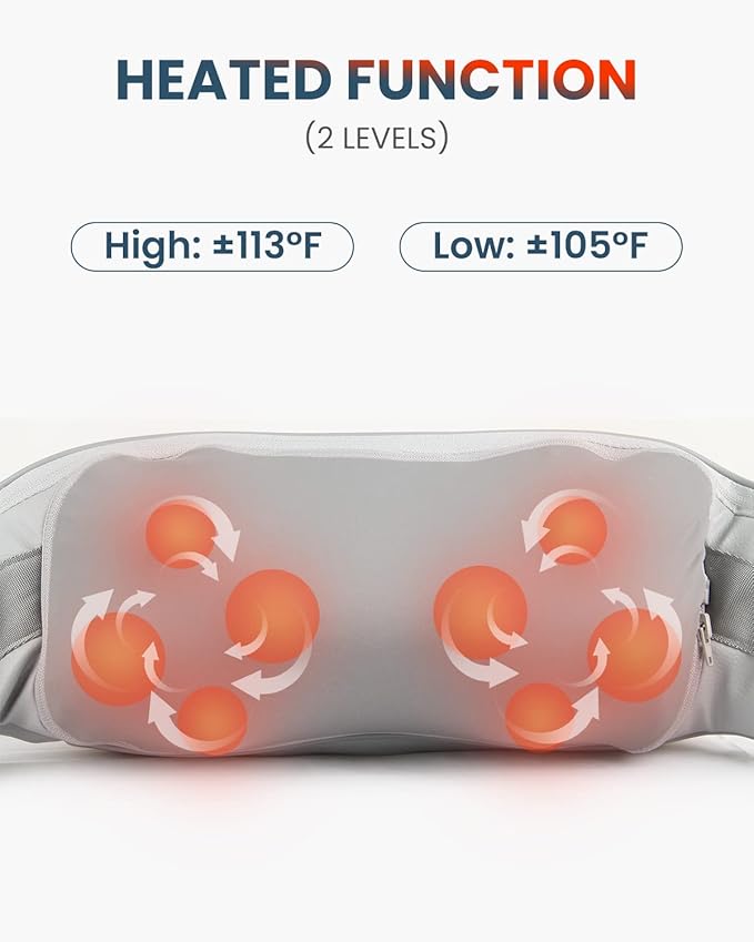 Nekteck Neck Massager for Pain Relief Shiatsu Back Massager with Adjustable Heat and Arm Straps Electric Deep Tissue 3D Kneading Massage Tools for Shoulder Muscle (NOT Cordless)