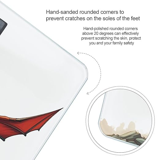 Pterodactyl Dinosaur Scale for Body Weight Sturdy Tempered Glass Weighing Scales with LCD Display Accurate Digital Bathroom Scale Convenient Body Fat Smart Scales 400lb