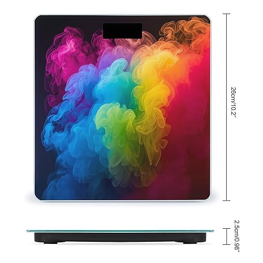 Rainbow Smoke Scale for Body Weight Digital Bathroom Scale Toughened Glass High Precision Scales for Body Weight with Large LCD Backlight Display Weight Scales