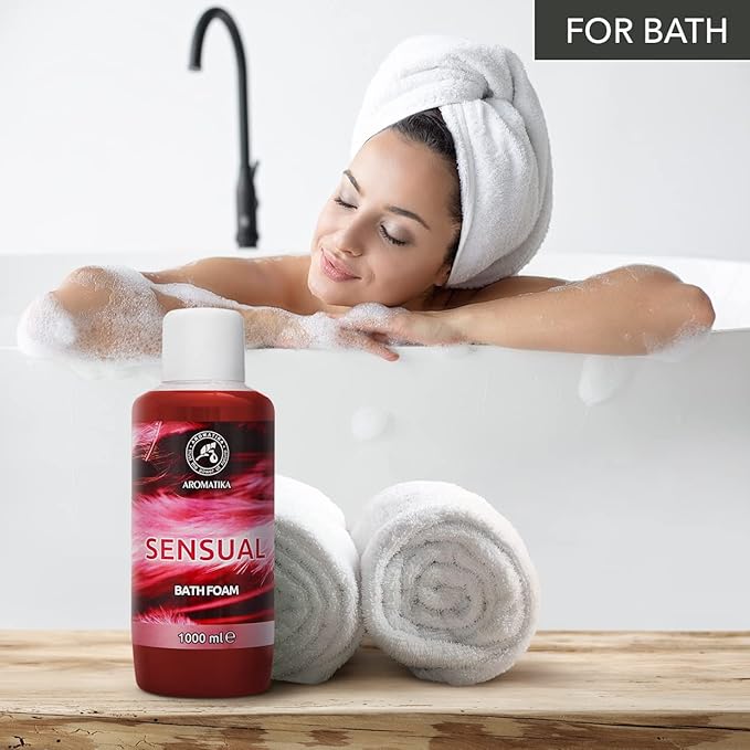 Bath Foam Sensual - 34 Fl Oz (1000ml) - Body Care - Good Sleep - Beauty - Bathing - Body Care - Wellness - Relax - Aromatherapy - Spa - Bubble Baths