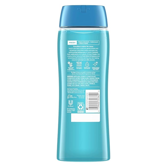 Suave Moisturizing Body Wash with Ocean Breeze Scent and Vitamin E Extract No Parabens No Phtahaltes 18 Oz Pack of 6