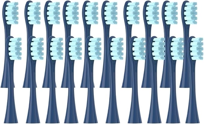 20PCS Replacement Brush HeadsCompatible for Flow/X PRO Elite/X/One/Z1/F1Electric ToothbrushVacuum Sealed Bristle(20 pcs Blue)