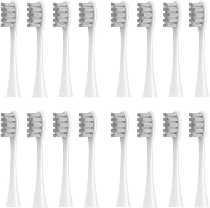 16pcs Replacement Brush HeadsCompatible for X/Pro/ Z1/ SE F1 One PW01/03/05/07/09 P5 Electric Toothbrush(16 Grey)