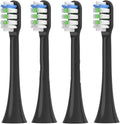 4 Pcs Replacement Brush Heads Compatible for V1/X1/X3/X5/X3U/X3PRO/v1/v2 Electric Toothbrush Soft Bristle Nozzles(4 Pcs Black)