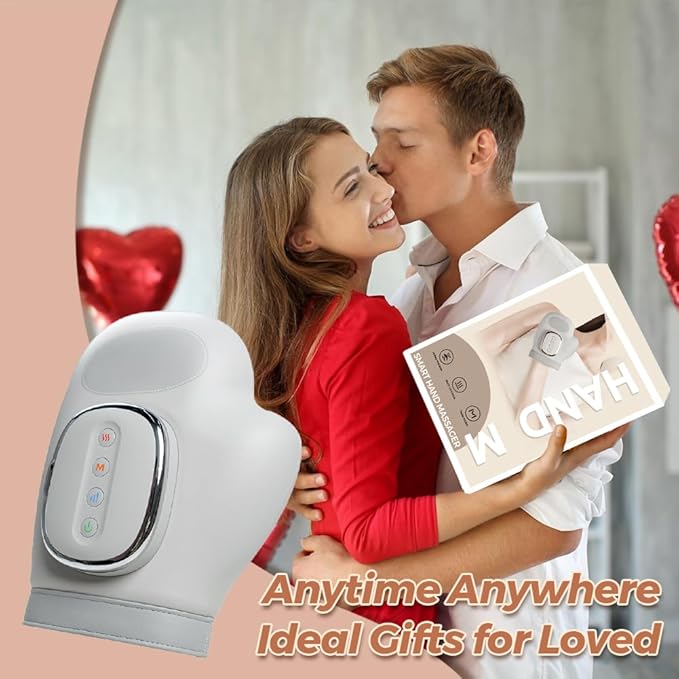 Hand Massager with Heat and Compression Cordless Hand Massager Full-Hand and Wrist Coverage 3 Massage 3 Temperatures 5 Compression Models for Women Men Wrist Palm Finger Carpal Tunnel