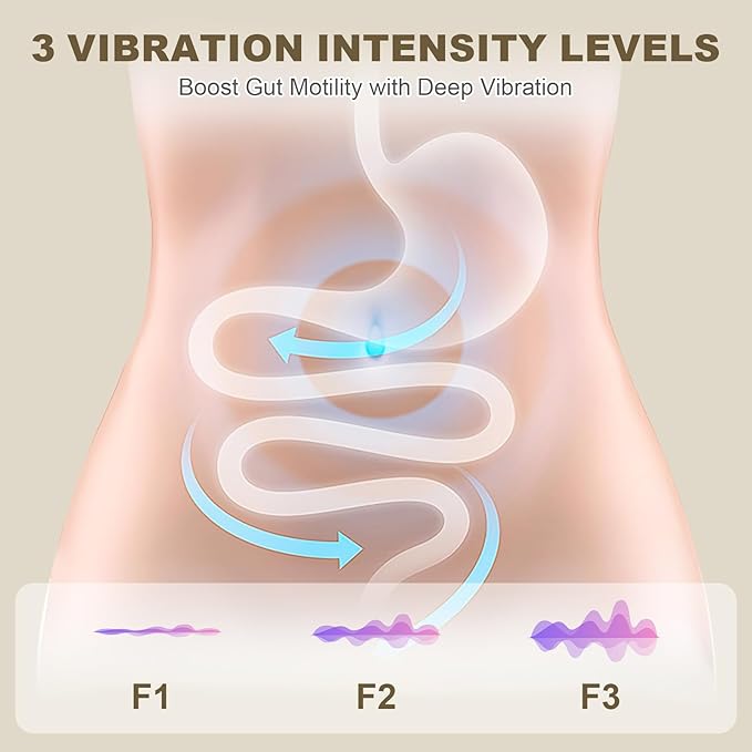 3-in-1 Electric Abdominal Massager with Heating Pad Stomach Massage for Digestion Support Hot Stone Heating Pad with Vibration Rechargeable Belly Massager for Abdominal Comfort Relaxing