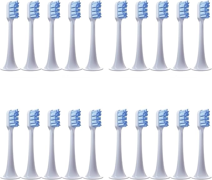 20pcsCompatible for XIAOMI MIJIA T300 T500 Sonic Toothbrush Heads Teethbrush Replacement(20pcs Blue-Standard)