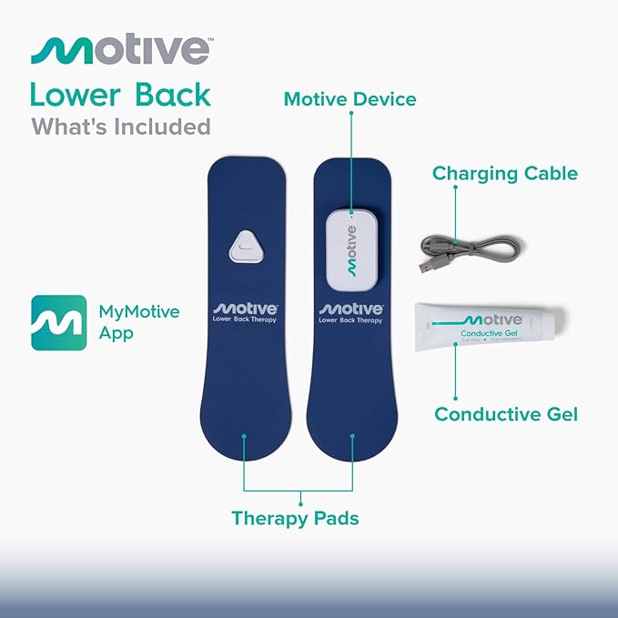 Motive Lower Back FDA-Cleared NMES Therapy: Strengthen Lower Back Muscles for Better Stability &amp Movement Support – 20-Min At-Home SessionsDrug Free