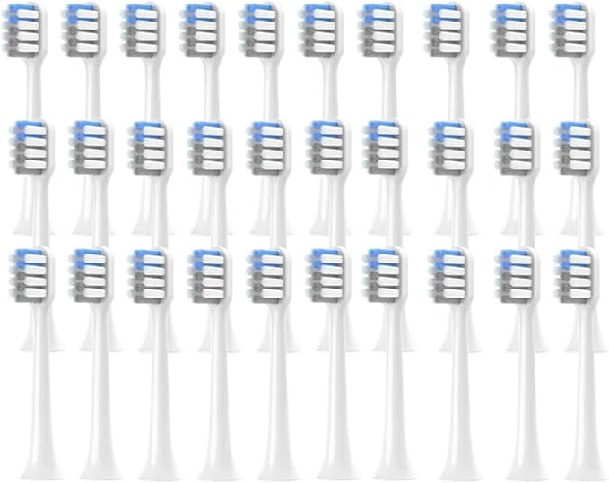Compatible with Replacement Toothbrush Heads Compatible with Xiaomi T200 Sonic Electric Vacuum Soft Bristle(White gray-30pcs)