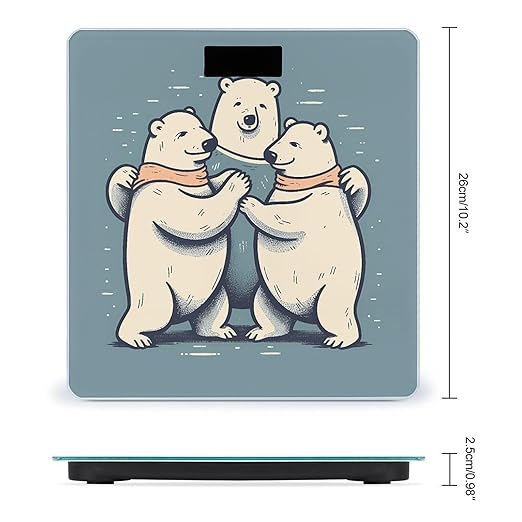 Bear Dancing Digital Bathroom Scale for Body Weight with High Precision Digital Weighing Scale with BMI Clear LCD Display and Step-On Measures Weight Up to 180kg