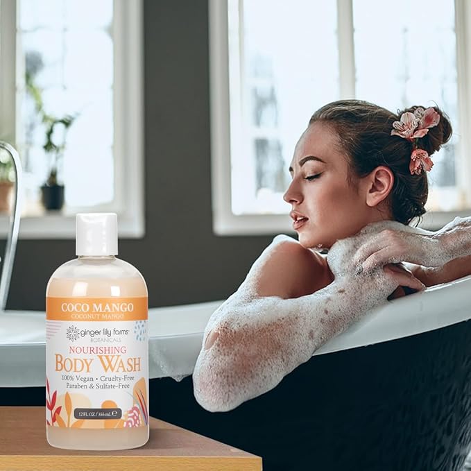 Ginger Lily Farms Botanicals Nourishing Body Wash Coco Mango 100% Vegan &amp Cruelty-Free Coconut Mango Scent 12 Fl Oz (Pack of 6)