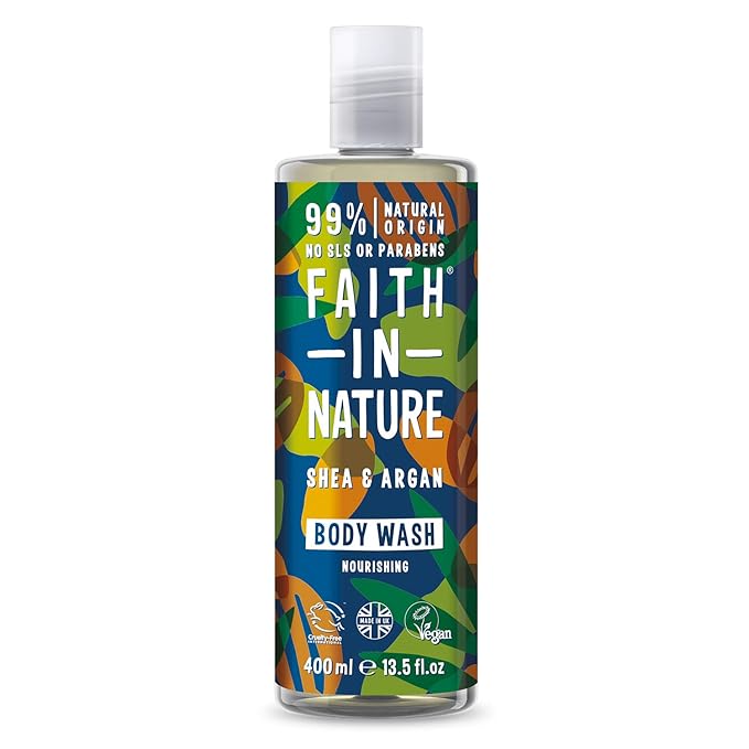 Faith in Nature Natural Shea &amp Argan Body Wash Nourishing Vegan &amp Cruelty Free Parabens and SLS Free 400ml