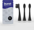 BURST Pro Sonic Electric Toothbrush Genuine Replacement Heads (Black/3 Pack) | Soft Bristles for Deep Clean Stain &amp Plaque Removal