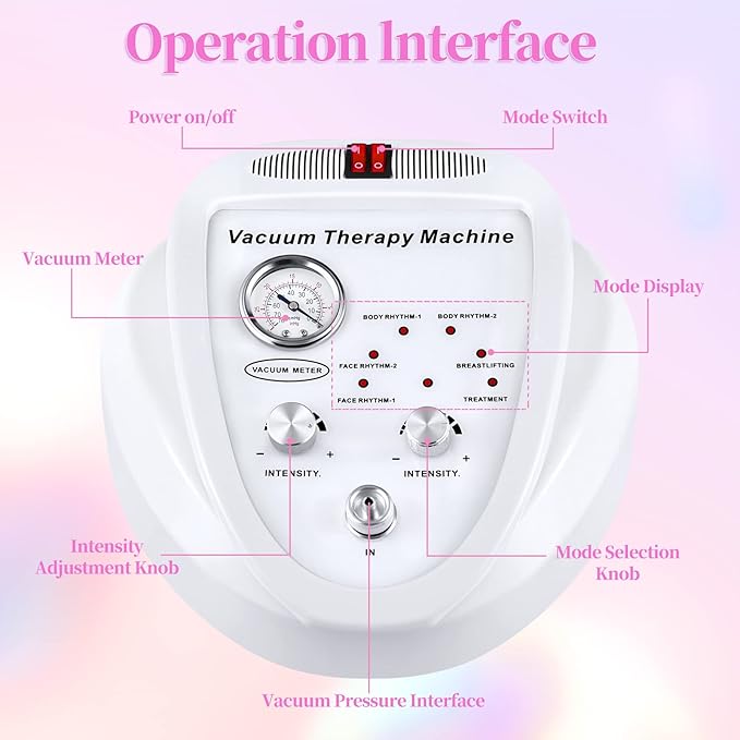 TwoWin Multifunctional Vacuum Therapy Machine Cupping Therapy Sets Cupping Scraping Body Shape Massager Adjustable Suction and 6 Modes with 30 Cups and 3 Pumps
