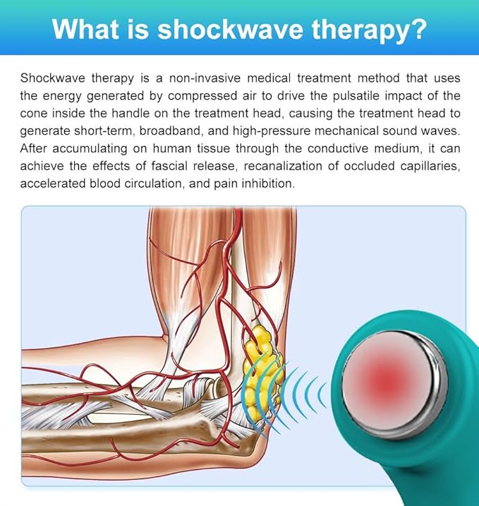 Portable Silent Shockwave Therapy Machine Effective Electromagnetic Extracorporeal E-D Shock Wave Therapy Machine Pain Relief Body Massager Muscle Relax Massage Gun