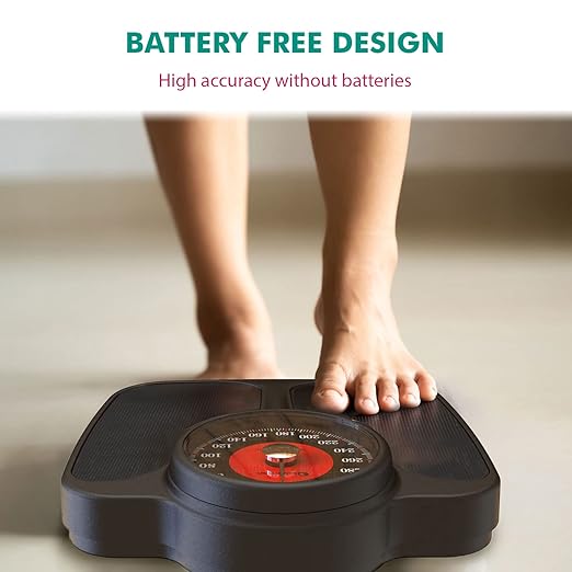 Adamson A23 Scales for Body Weight - Up to 350 LB - New Version - Anti-Skid Rubber Surface Extra Large Numbers - High Precision Bathroom Scale Analog - Durable with 20-Year Assurance