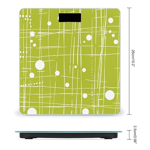 Digital Bathroom Scale for Body Weight Scale with Bright LCD Display High Accuracy Step-On Technology Auto On/Off Lime Green Lines Digital Scales 400 Lbs /180kg