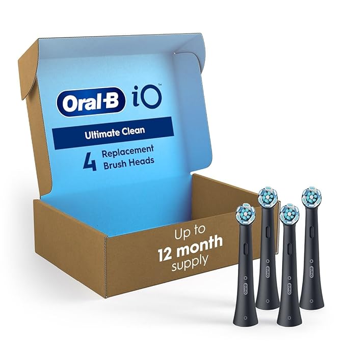 Oral-B iO Series Ultimate Clean Electric Toothbrush Replacement Brush Heads for an Oral-B Electric Toothbrush 4 Count Black