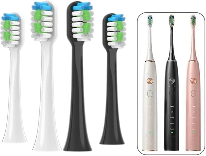 Replacement Toothbrush HeadsCompatible for EFZQ E10/E10C/E10S/F10 Soft Bristle Nozzles(16pcs)(16pink Whitening)