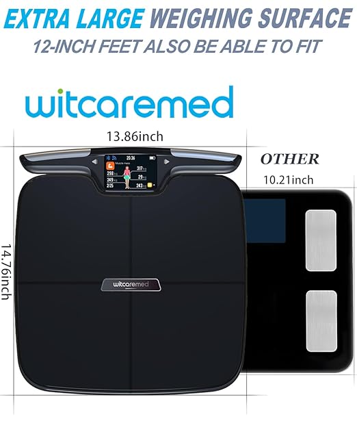 Smart Scale for Body Weight 8-Electrode Body Composition Scale with BMI Body Fat Muscle Mass Full-Color TFT LCD on Handle Rechargeable Body Fat Scale