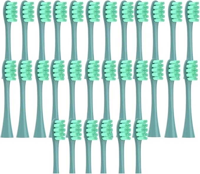 30/50PCS  Compatible for X/X PRO/ Z1/ F1/ One/Air 2 /SE Replacement Head Toothbrush Nozzles Soft(30Green)