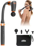Convertible Massage Gun Deep Tissue for Back Neck Muscle Pain Relief - Electric Handheld Percussion Shoulder Massager Tool with Detachable Long Handle Portable CaseFSA-HSA Eligible
