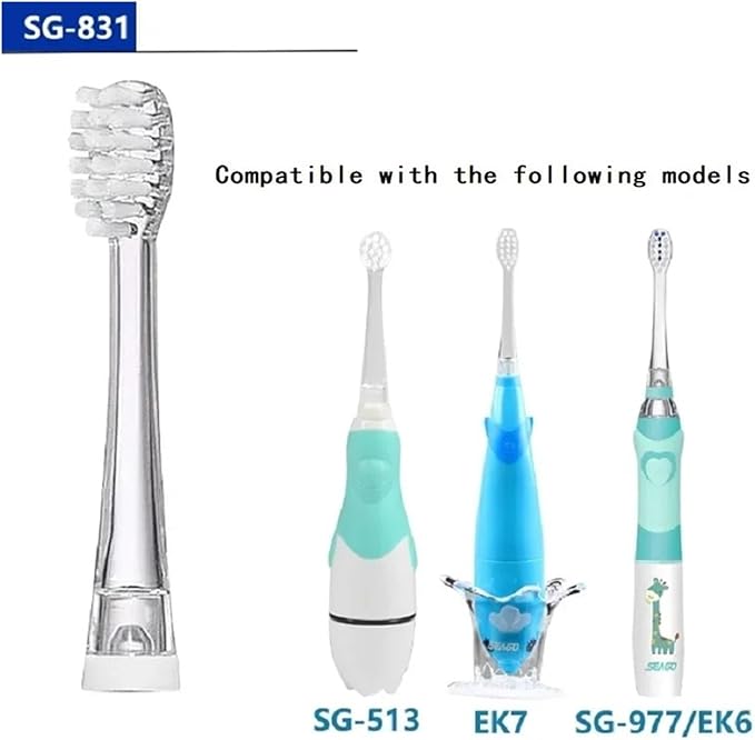 8/12/16 Pcs SG-831 Ultral Soft Bristle Replaceable Brush Heads Compatible for SG977/EK6/EK7/SG513 Electric Toothbrush Head(8 pcs)