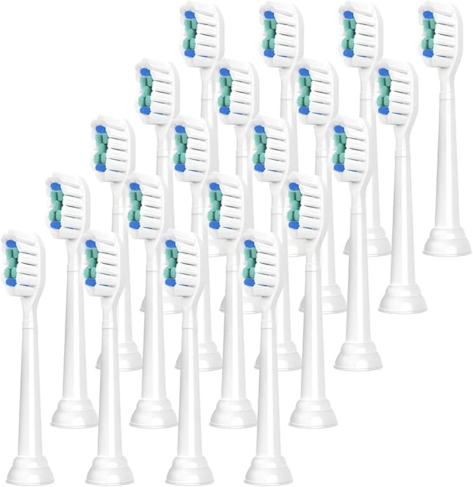 Compatible for Philips Electric Toothbrush Replacement Brush Heads Diamond Clean Toothbrush Head 4100 5100 6100(White-20 Pcs)