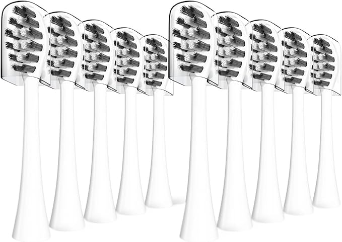 Replacement Toothbrush Heads Compatible with Gleem Electric W Shape Design Planted with Nylon Bristle10 Pack(White)