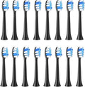 4/8/16pcs Electric Toothbrush HeadsCompatible for Fairywill P11 T9 P80(16BLACK)